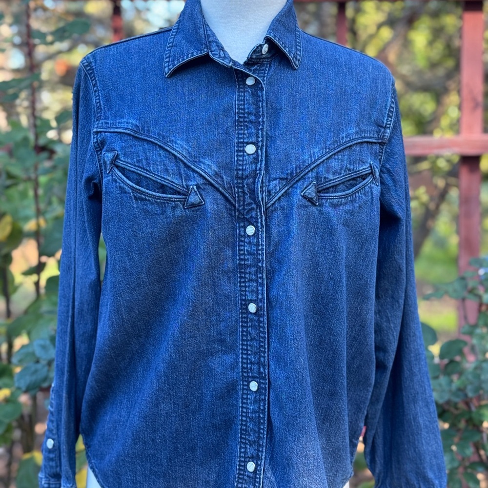 Levi's Pearl Snap Dark Blue Denim Shirt